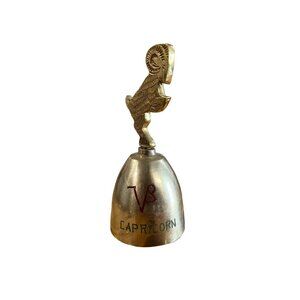 Vintage Zodiac Capricorn Horoscope Bell Bells of‎ Sarna Solid Brass, 4 1/2” Tall